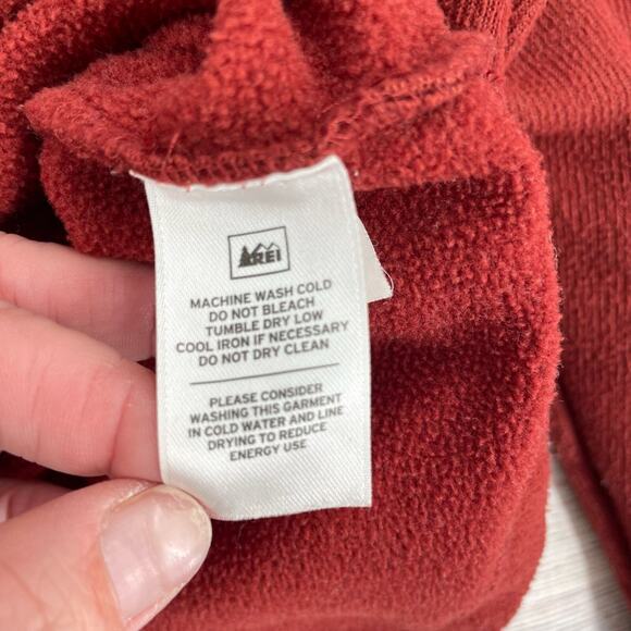 REI 1/4 Zip Elbow Reinforced Fleece Pullover Men's Size Small Red/Maroon - Picture 7 of 10